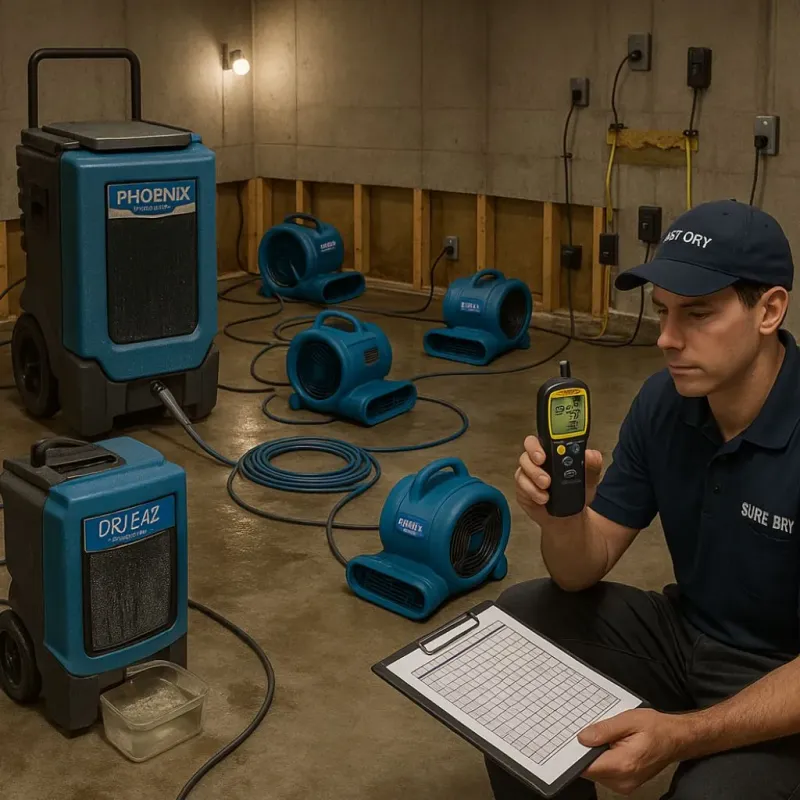 Structural Drying and Dehumidification process in Beverly Hills, MI